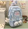 Schoolbag New Cute Female Ins High Value Dopamine Transparent Pain Bag Schoolbag Primary School Students Junior High School Students Backpack