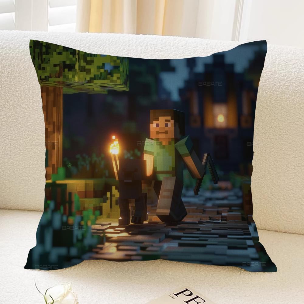 Game MC Wolf Ocelot Pig Ghast Pillow Cover Sofa Cushion Cover Home Room Decoration Children Gift