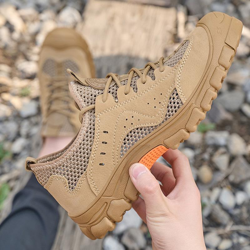 Oulylan High-Quality Steel Toe Work Footwear Summer Breathable Anti-Slip Safety Shoes Men Anti-Puncture Anti-Smash Labor Boots