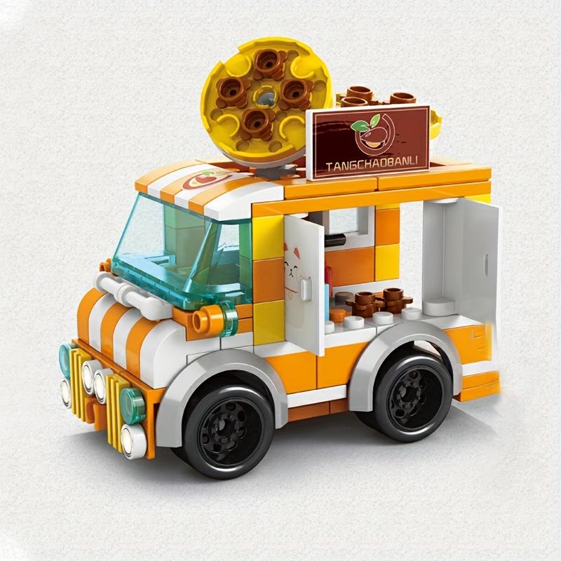 1 Bag Small Particles City Strect View Series Takeaway Car Food Truck Tricycle Auto Retail Store Vehicle Building Blocks Bricks