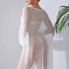 European and American Style Spring-Summer Women's Knit Beach Cover-Up Loose Hollow-Out Design with Large Skirt Hem Beach Sun Protection Clothing