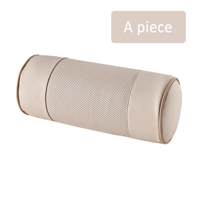 

1 шт., коровья автомобильная подушка, спинка сиденья, цилиндрическая пена с эффектом памяти, авто подушка для шеи, позвоночника, кожаный коврик для офисного стула, подголовник для BMW бежевый