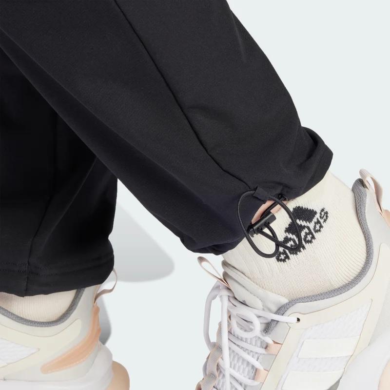 Adidas Logo Letter Lace-Up Mid-Rise Knitted Sports Pants Women Pants Black IT8814