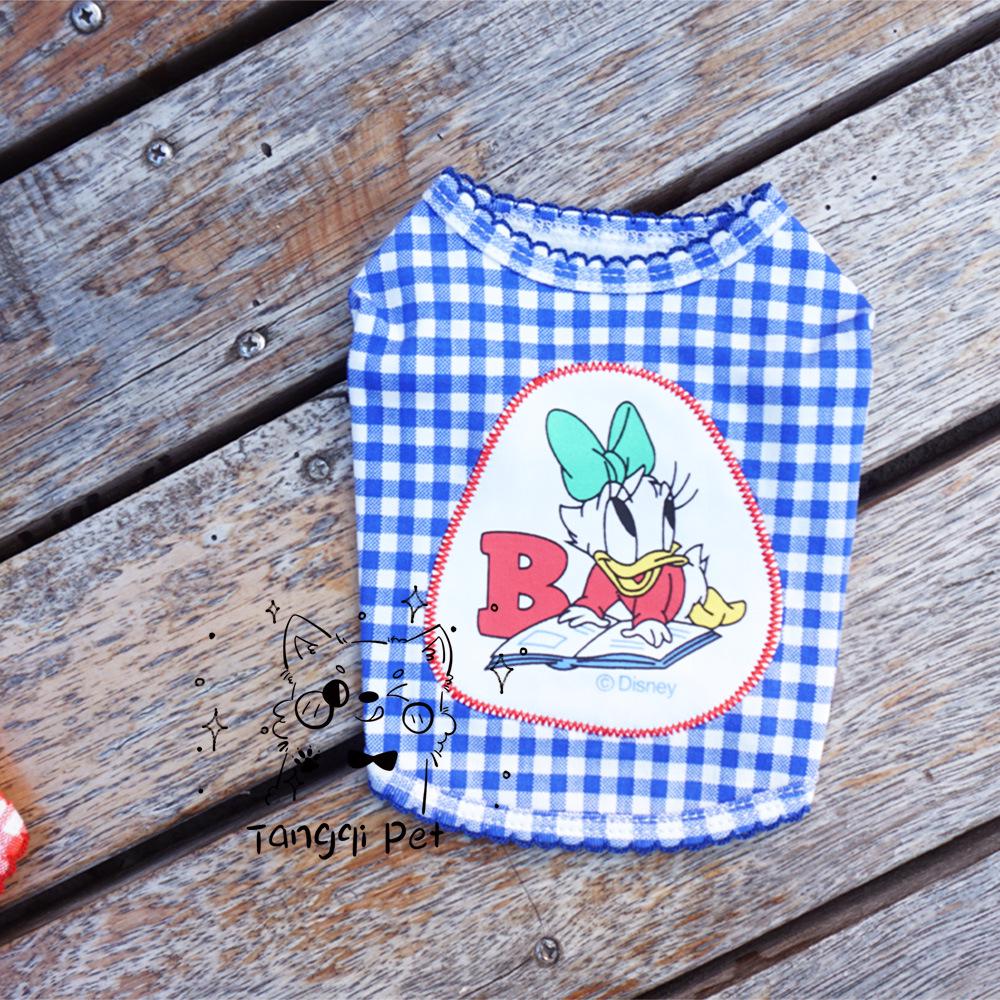 

Vintage Print Pet T-shirt for Cats & Dogs - Classic, Simple, Fashionable Vest X-Small синий