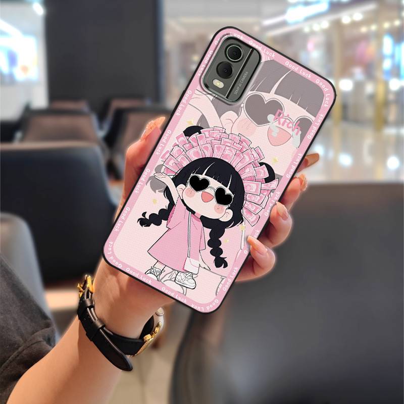 Silicone Fashion Design Phone Case For Nokia C32 Phone Pouch Back Cover Anti-dust Cartoon Full Wrap Waterproof TPU Cute
