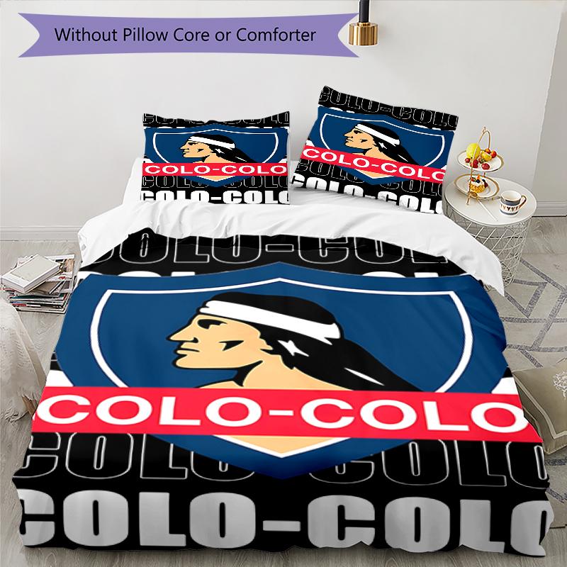 3 pièces Équipe de Football (34) Ensemble de housses de couette - Literie imprimée HD avec 1 housse et 2 taies d'oreiller - Parfait pour la décoration de la maison et des dortoirs