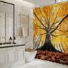 Golden Autumn Tree Bath Curtain - Vibrant Leaves & Majestic Forest,Waterproof Home Decor Adds Warmth And Beauty To Your Bathroom