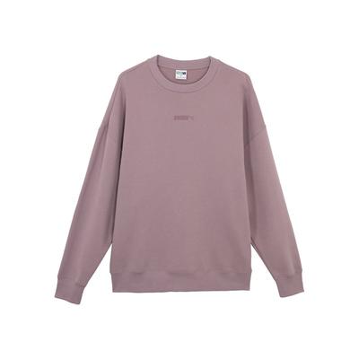 Puma Fleece Embroidered Crewneck Sweatshirt Men Tops Pink Purple 534365-64