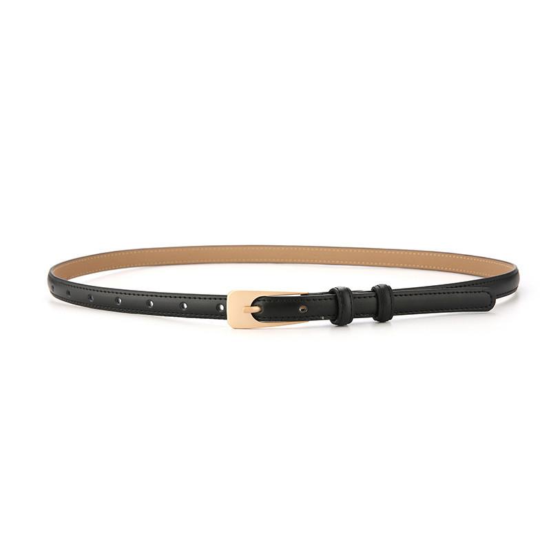 Womens Genuine Leather Slim Waist Belt For Dresses And Shirts With Metal Buckle For Casual Or Office Wear