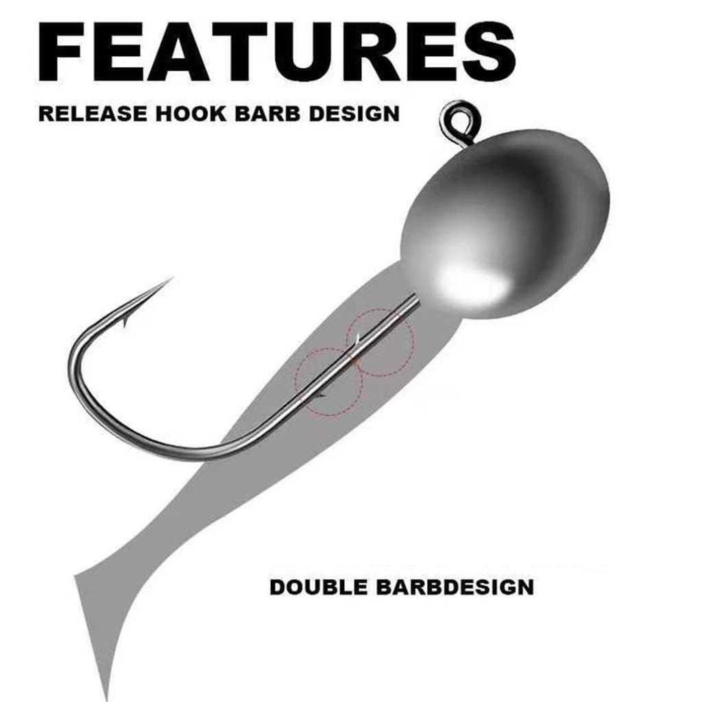 Fishing Tackle Accessory Jig Head Hook Fishing Jig Head Double Barbed Design Fish Hook Fishing Hook