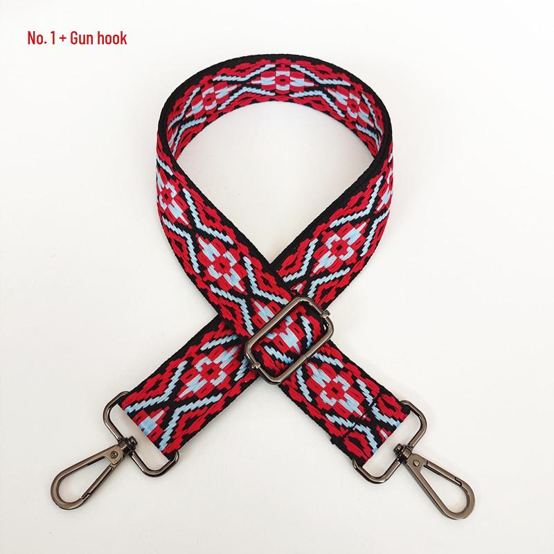 Colorful Jacquard Wide Shoulder Strap for Women's Bags - Canvas Crossbody and Backpack Accessory