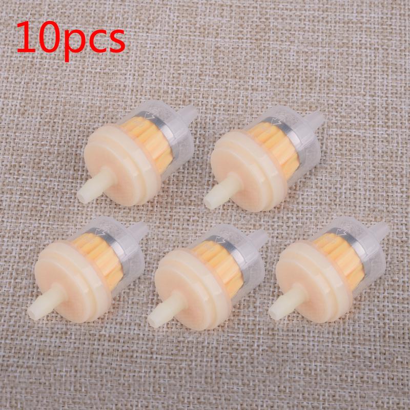10Pcs Motorcycle Inline Gas Fuel Filter 1/4" 6-7mm Fit For Honda