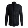 Mens Dotted Point Collar Long-Sleeved Shirt