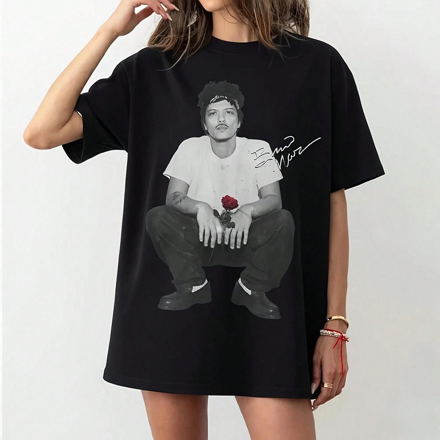 

songer Bruno Mars graphic Unisexs TShirt Unisex ONeck 100Cotton Short Sleeve Y2k Oversized Popular Fashion Vintage Tee 4XL