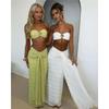 Lace Jacquard Vacation Seaside Casual Sexy Cool Solid Color Swimsuit Sleeveless Two-piece Suit