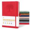 JUNART A5 Ruled Journal Notebook Women Men 192 Pages Leather Hardcover Personal Writing Study Office Travel Records Gifts (red)