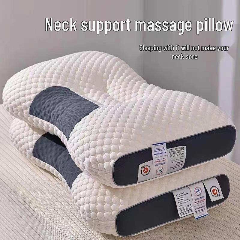 Durable Cotton Neck Support Pillow for Home, Hotel, or Dorm Use - Ideal Sleep Aid