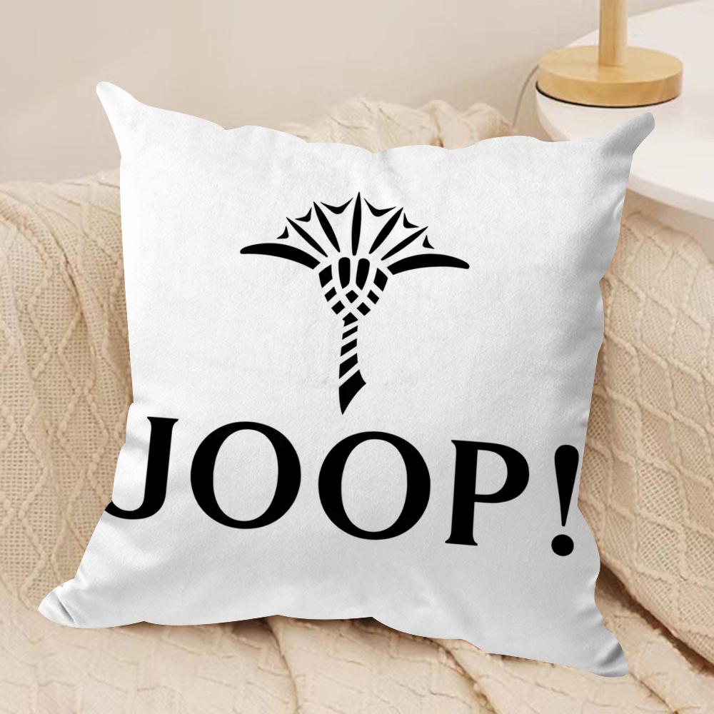 

JJoopS Fashion logo Cushion Cover Silky Short Plush Invisible Zipper Dustproof Sofa Pillow Case for Home Decor 30x30 cm