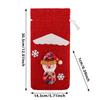 Christmas Linen Old Man Figurine Wine Bottle Cover Holiday Hotel Dining Table Cartoon Three-Dimensional Drawstring Wine Bag
