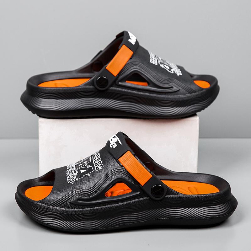 Fashion Summer Sandals Men's Slippers Couples Outdoor Slippers Beach Sandals Trendy One word  Garden Anti slip Slippers Clogs