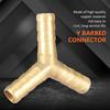 Brass Y 3Way Hose Barbed Connector Joiner Fitting Air Water Gas OD (8mm,4pcs)