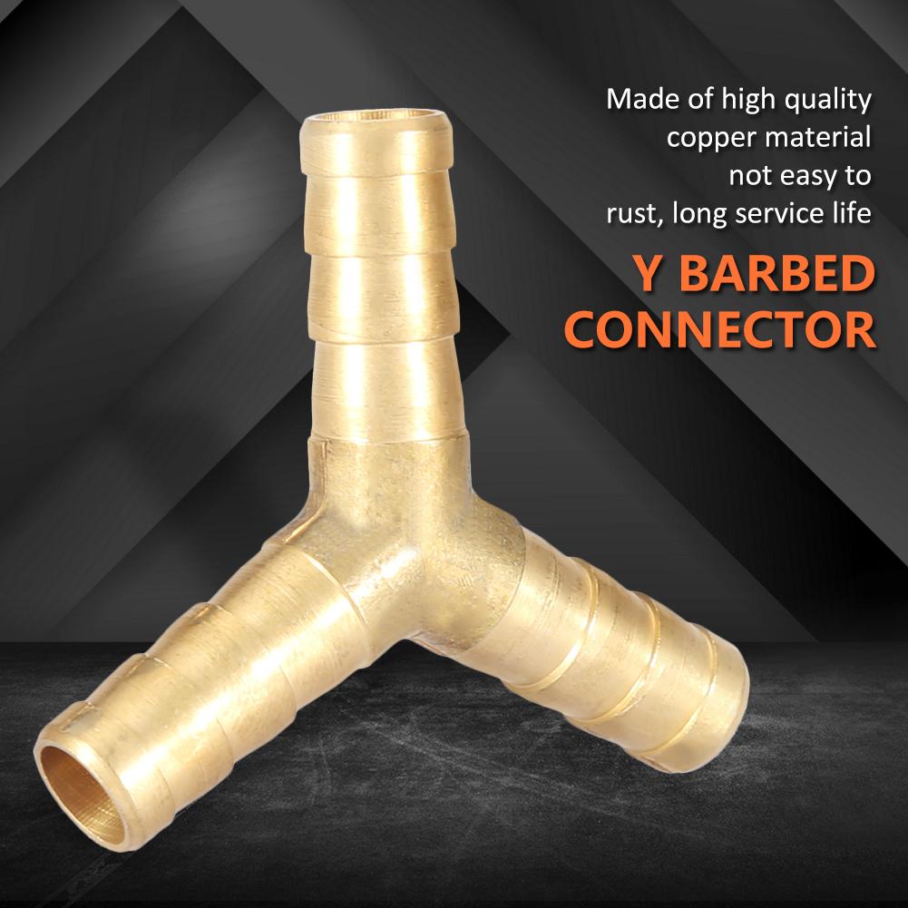 Brass Y 3Way Hose Barbed Connector Joiner Fitting Air Water Gas OD (8mm,4pcs)
