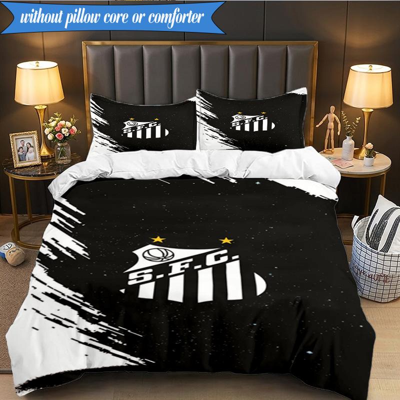3PCS Powerful Football Crest Design Printed Soft Bedding Set,Including 1pc Duvet Cover And 2pcs Pillowcases Perfect for Bedroom, Dormitory, Fan gift