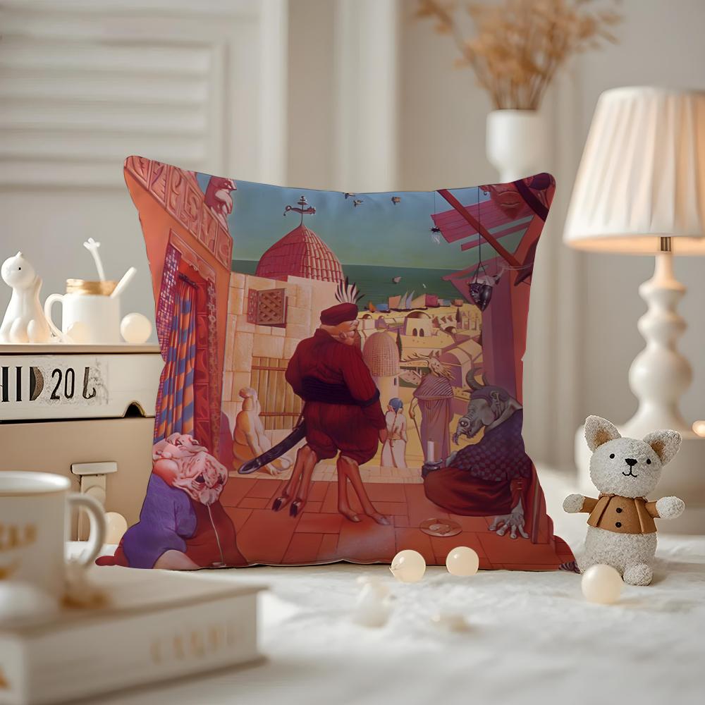 Wayne Barlowe Cushion Cover Anti-dustmite Pillowcase Invisible Zipper Silky Short Plush Sofa Cushion Cover