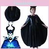 Captivating Maleficent Sorceress Evil Queen Girls Fancy Dress Halloween Costume With Horned Headwear