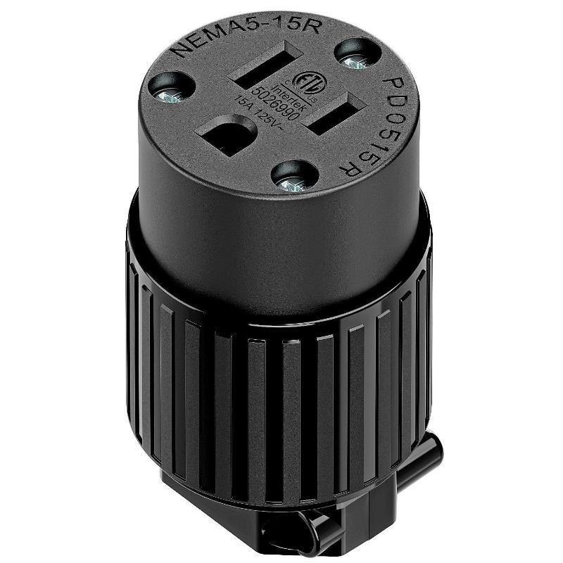 1Pcs Male/Female Ends Extension Cord Ends Connector 15A 125V 5-15P/5-15R Straight Blade Cord Connector