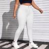 Women's High Stretch Black and White Skinny Denim Jeans - Plus Size