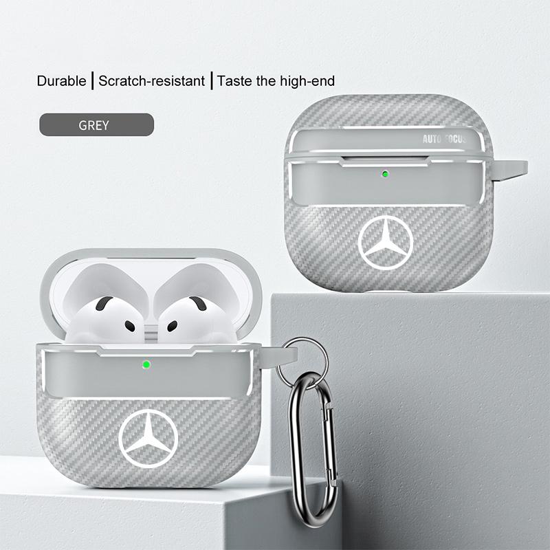 Car Soft Earphone Case For Apple AirPods 4 Airpod Pro 1 2 3 4th With keyring Earphone Protective Case Sticker For Mercedes Benz RW7