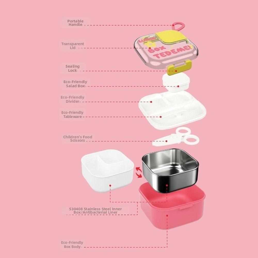 Stainless Steel Food Container Leak-Proof Portable Lunch Box  For Children Workers