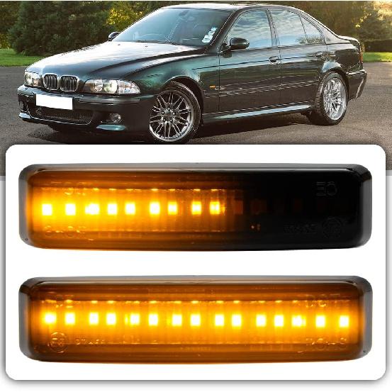 

Smoked Lens LED Dynamic Side Marker Trun Signal Lights Assembly for BM W M5 E39 5 Series E39 525i 528i 530i 540i Sedan&Touring 1998-2003 Turn Signal
