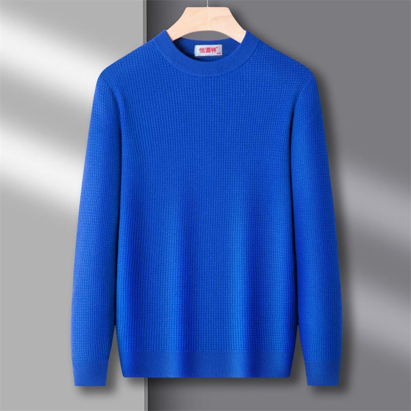 Pulover tridimensional pentru bărbați cu gât rotund de toamnă