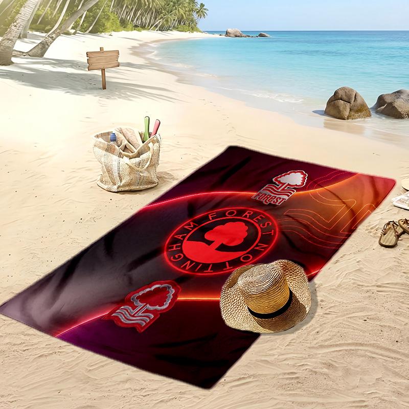 Asciugamano da Spiaggia con Stampa Calcio Nottingham Forest, Asciugamano Grande Morbido Asciugatura Rapida per Spiaggia Campeggio Nuoto