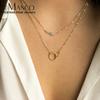 EMANCO Stainless Steel Twisted Chain Necklace Multilayer Gold Color Paper Clip Chain Square Chain Necklace Women Jewelry Choker