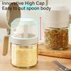 Transparent Seasoning and Spices Jar for Cooking Multipurpose Kitchen Condiment Bottle with Spoon and Lid