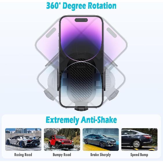 Car Phone Holder Fits for Toyota Corolla 2014-2016 Accessories,Thick Cases Friendly,Cell Phone Mount for 4.7-7 in Phones,360 Degree Rotation,Easy to