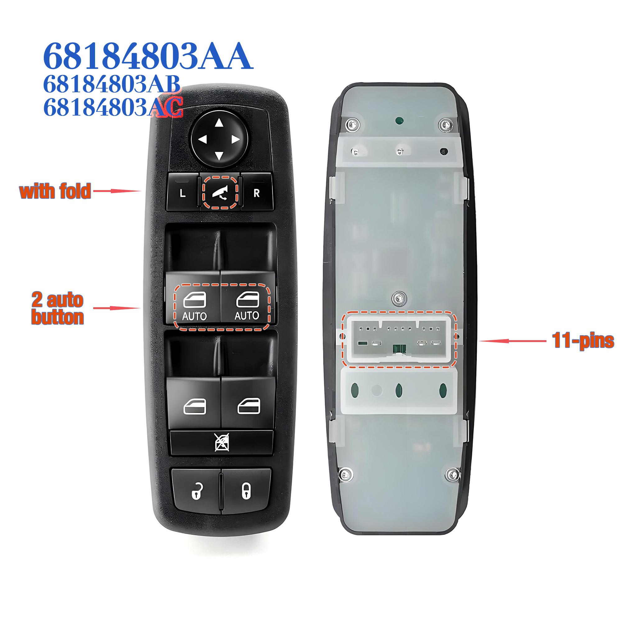 

68184803AA 68184803AB 68184803AC Electric Power Window Switch Glass Lifter Control Button, For Jeep Grand Cherokee 2014-2018 2Auto AA AB AC