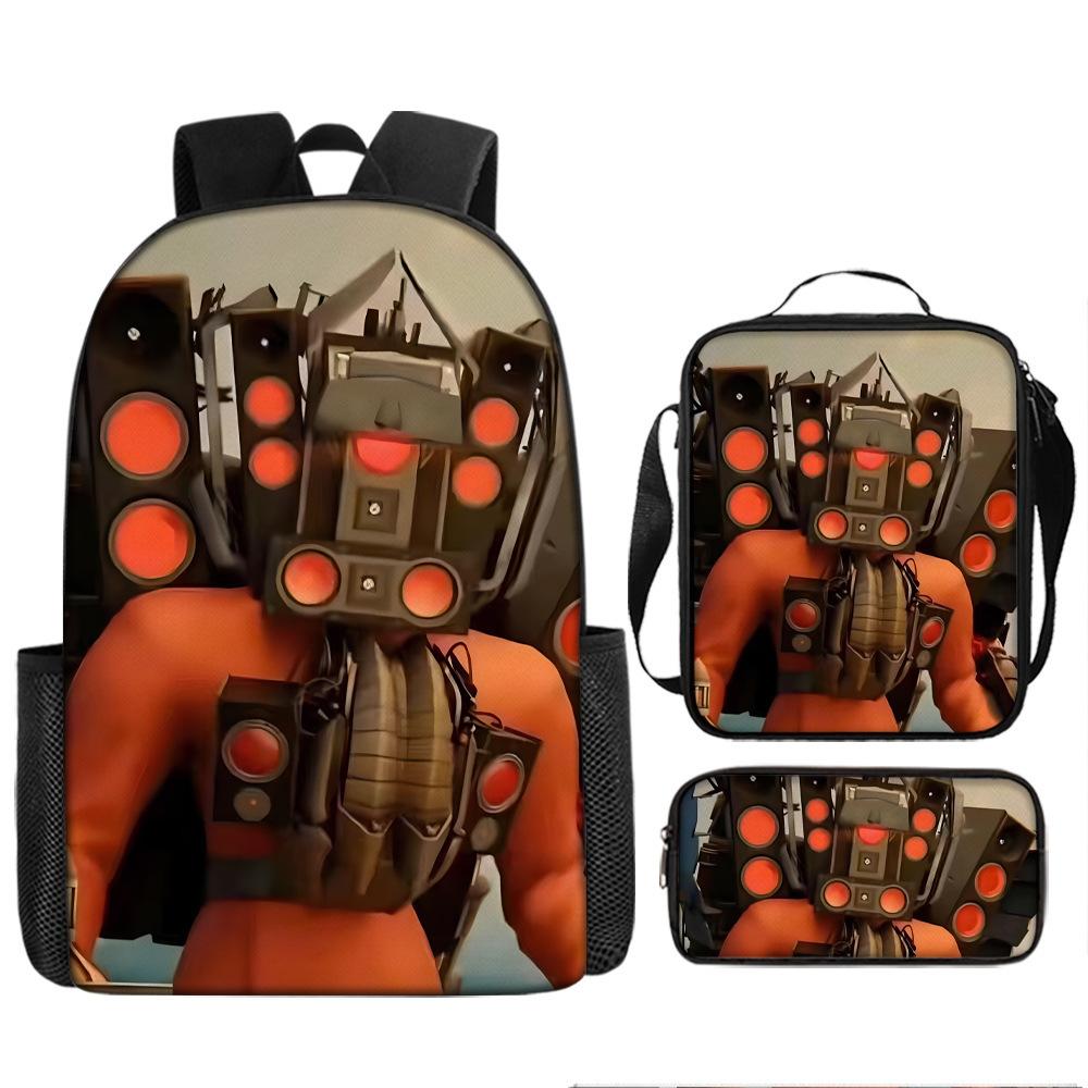 Cartoon Student Bag Skibidi Toilet Man Vs Monitor Man Elementary School Children Backpack
