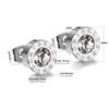 Stainless Steel Acrylic Crystal Stud Earrings for Women Men Punk Roman Number Clear Black CZ Bling Fashion Ear Jewelry