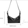 Y2k Cool Design Leather Zipper Single Shoulder Handheld Underarm Bag, Retro 2026 New Solid Color Bags