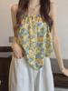 Women's Floral Halter Neck Camisole - Summer 2025 Trendy Loose Design