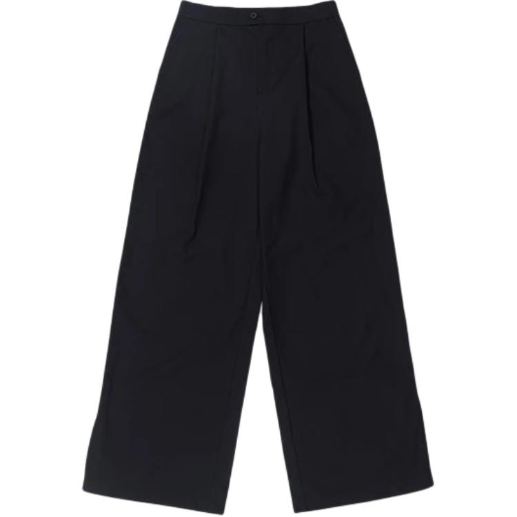 Li Ning SS22 Cherry Blossom Series Straight Loose Solid Color Casual Long Pants Women Bottoms Black AKXS812-3