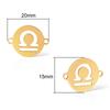 5pcs/lot 316 Stainless Steel Gold Plated 12 zodiac signs Small Charms Connector Pendant For Necklace DIY Jewelry Making