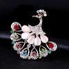 Fashion Opal Colorful Diamond Alloy Peacock Open Screen Brooch Pin Brooch Clothing Accessories