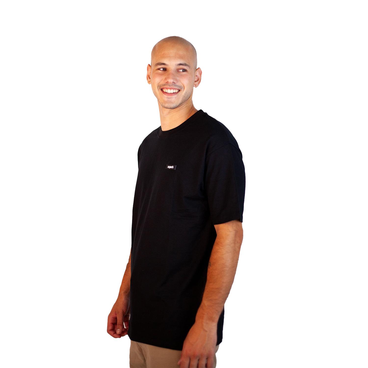 Camiseta Oversize Manga Corta 03560 para Hombre L чёрный