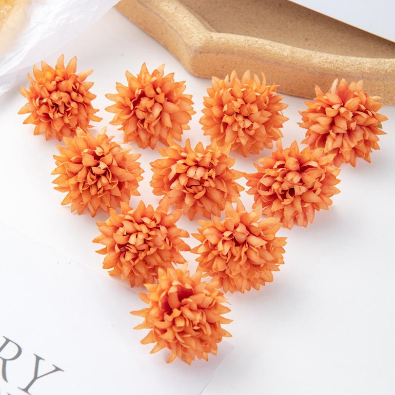 10/50Pcs pink Silk Carnation Artificial Flowers Scrapbook Bridal Accessories Diy Wedding Rose Arch Christmas Wreaths Home Decor