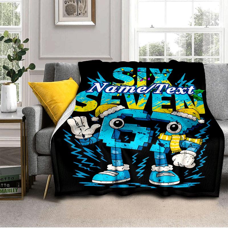 1PC Custom Name Electric Winter Character Flannel Blanket Versatile,all-season Throw Suitable for the Living Room,bedroom,camping,travel,and Gift